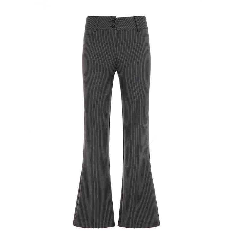 Damen Flared Jeans mit modischem Streifenmuster und hohem Bund R&B