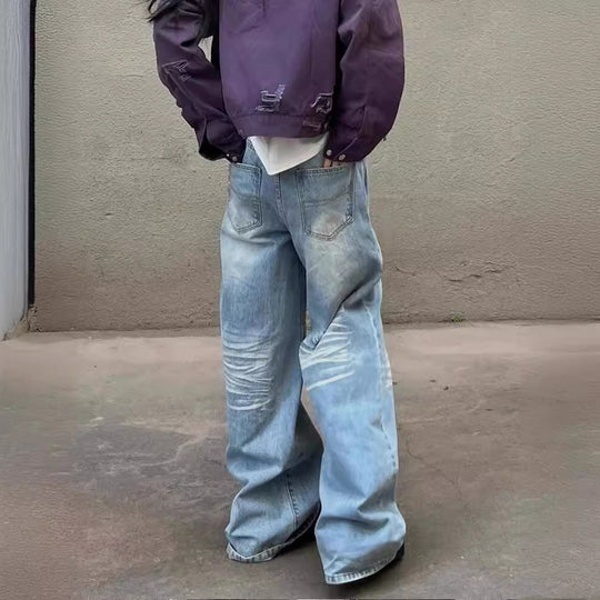 Damen Baggy-Jeans mit modischem Vintage-Look und lässigen Details R&B