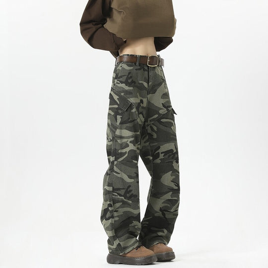 Damen Cargohose im modischen Camouflage-Design mit hohen Taschen R&B