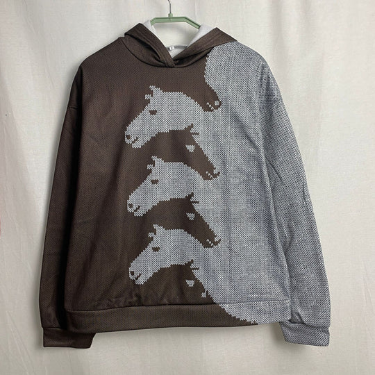 Damen Gemütlicher Hoodie mit Pferdemotiv R&B