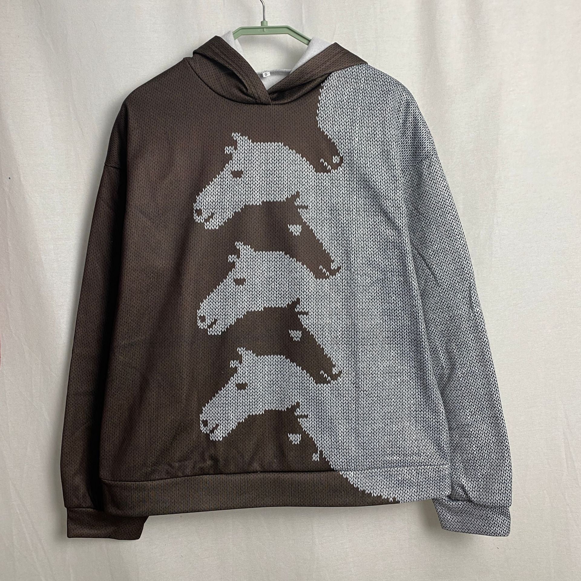 Damen Hoodie mit kreativem Pferdemuster & bequemer Passform | R&B