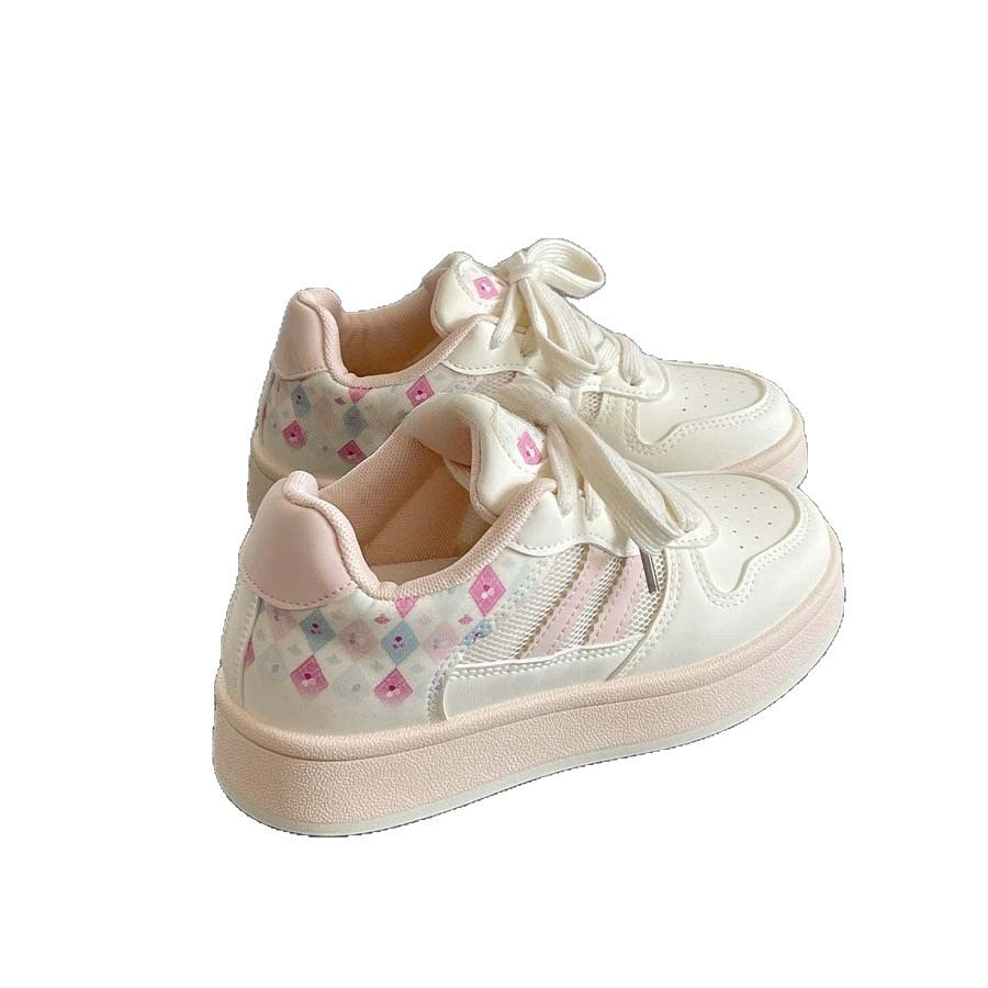 Damen Sneakers mit verspieltem Karomuster und bequemer Sohle R&B