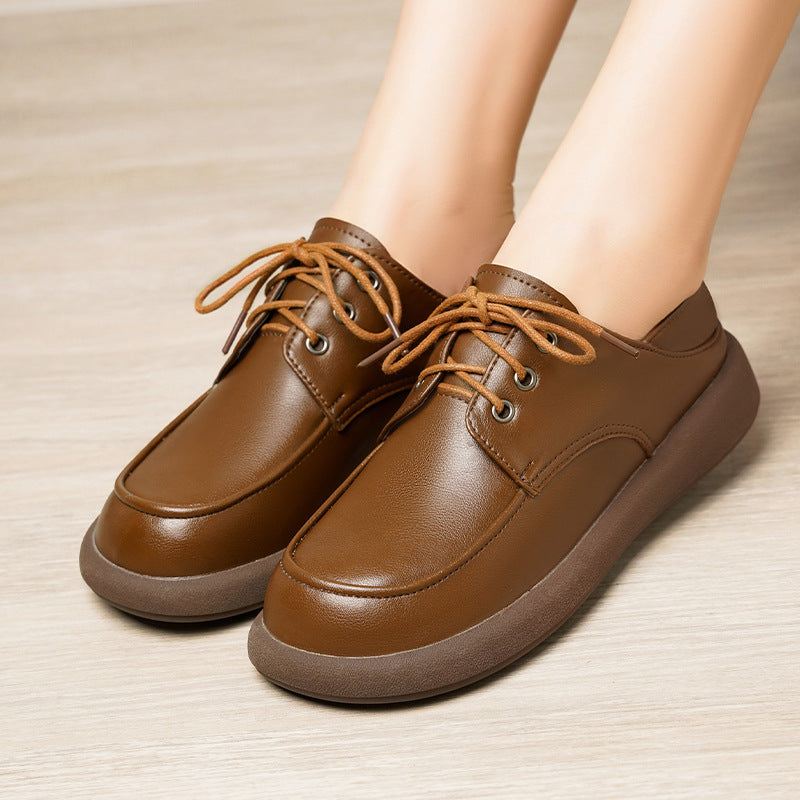 Damen elegante Schnürschuhe aus hochwertigem Kunstleder mit rutschfester Sohle R&B