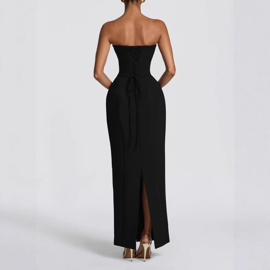 Damen Elegantes Cocktailkleid mit schulterfreiem Schnitt R&B
