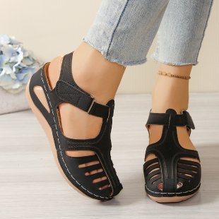 Damen Komfortable Keil-Sandalen mit atmungsaktiven Riemen R&B