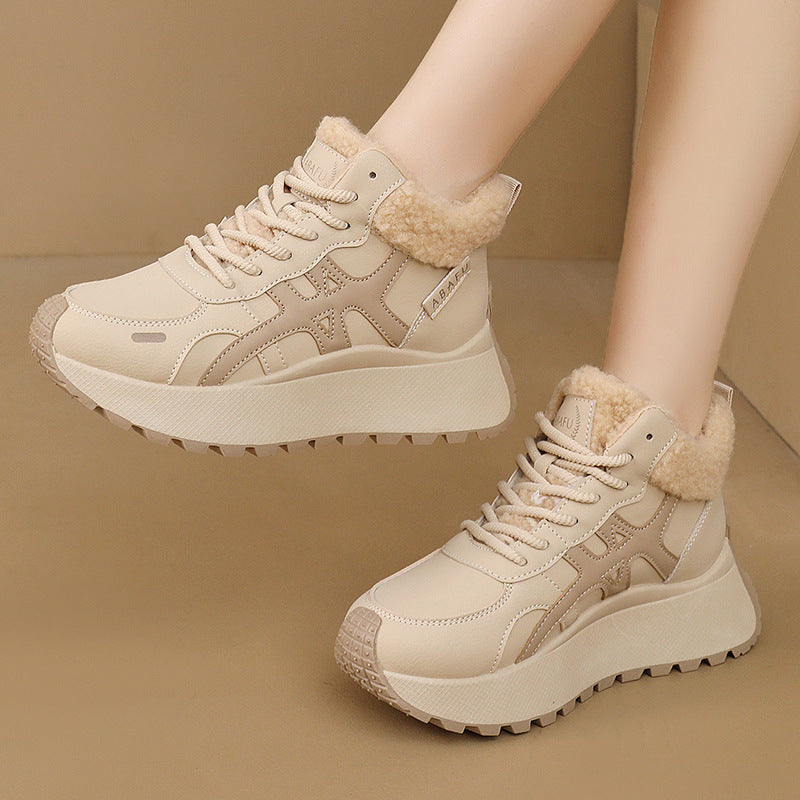 Damen Hochschnitt Sneakers mit warmem Fleece-Innenfutter und rutschfester Laufsohle R&B