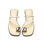 Damen Zehentrenner-Sandalen mit elegantem Riemendesign und luxuriösem Schmuckdetail R&B