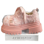 Damen Modische und atmungsaktive Plateau-Sneaker mit kuscheligem Obermaterial R&B