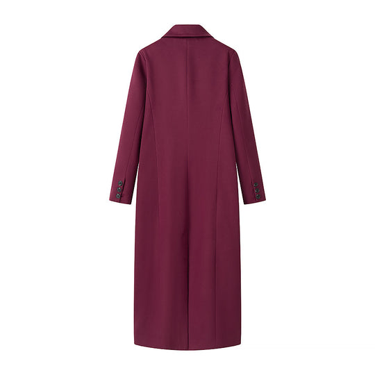 Damen eleganter langarm Mantel im Doppelreiher-Stil R&B