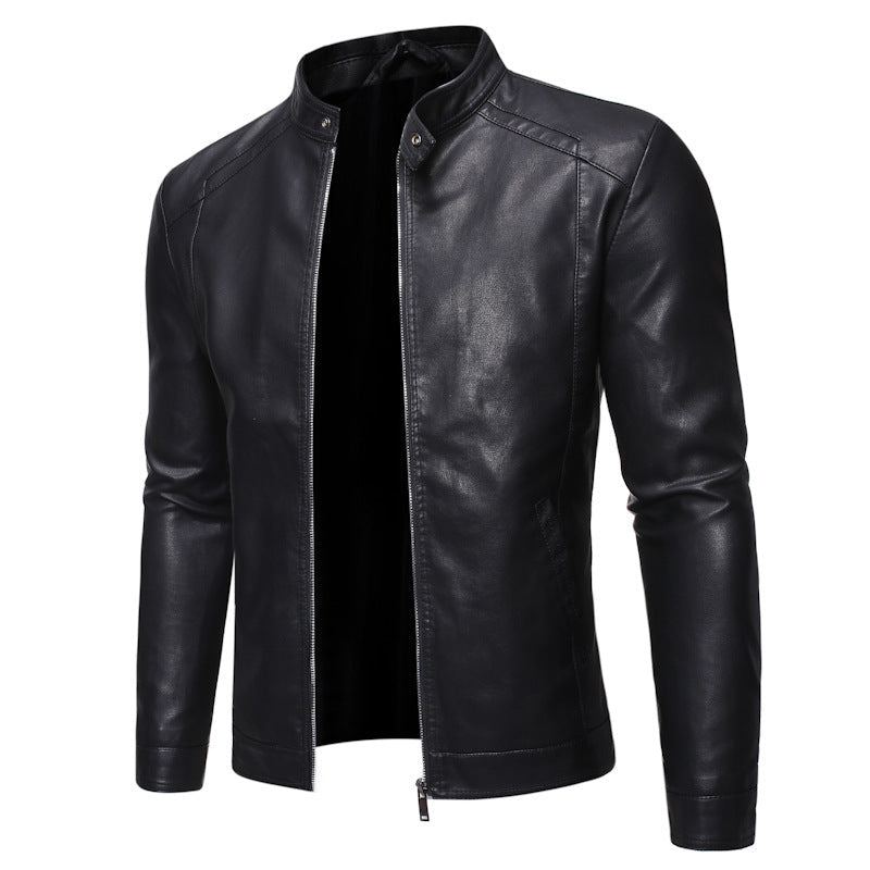 Herren jacke mit modernem Stehkragen und glattem Finish R&B