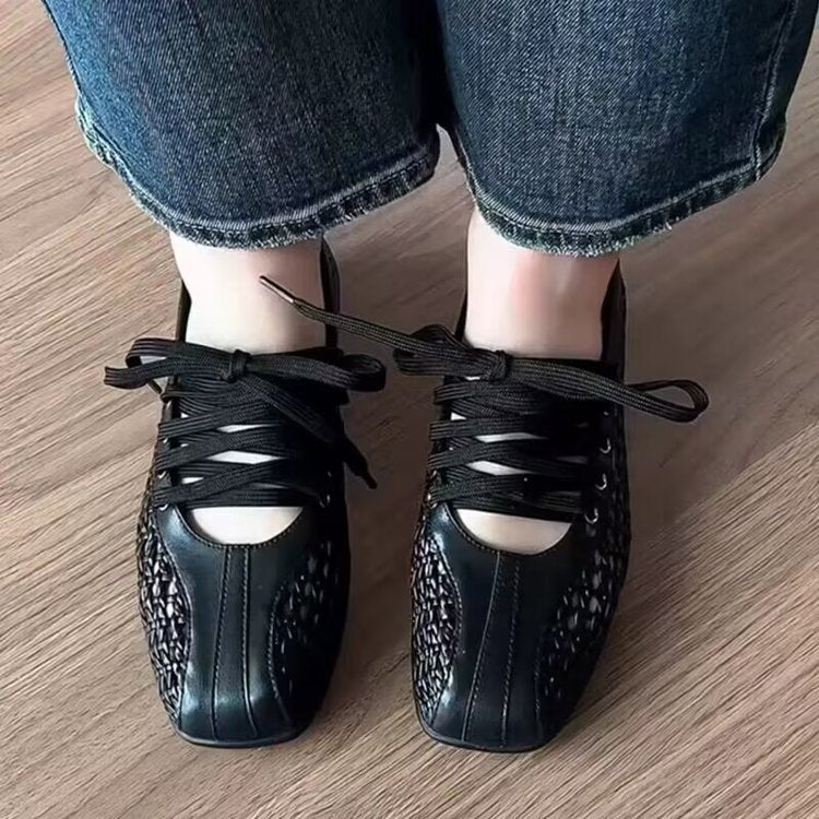 Damen modische Schnürschuhe mit atmungsaktiver Obermaterialstruktur und elastischen Riemen R&B