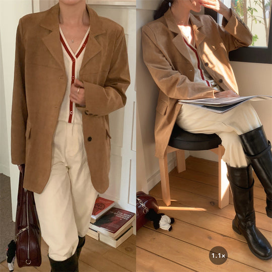 Damen Elegante und bequeme Wildlederjacke R&B