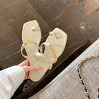 Damen modische Sandalen mit edler Kettenapplikation R&B