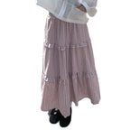 Damen Maxi-Rock mit Volant und Karomuster R&B