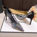 Damen elegante High Heel Pumps mit glitzerndem Strass-Design R&B