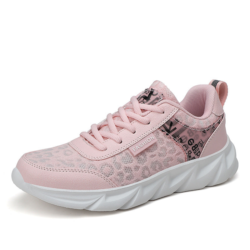 Damen Sportliche Sneaker mit trendigem Leopardenmuster und dämpfender Sohle