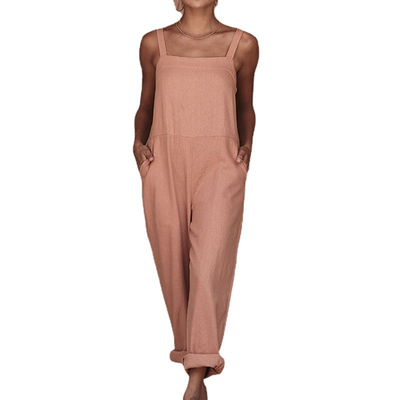 Damen Leichter Jumpsuit mit praktischen Taschen R&B
