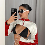 Damen modische cropped Jacke R&B