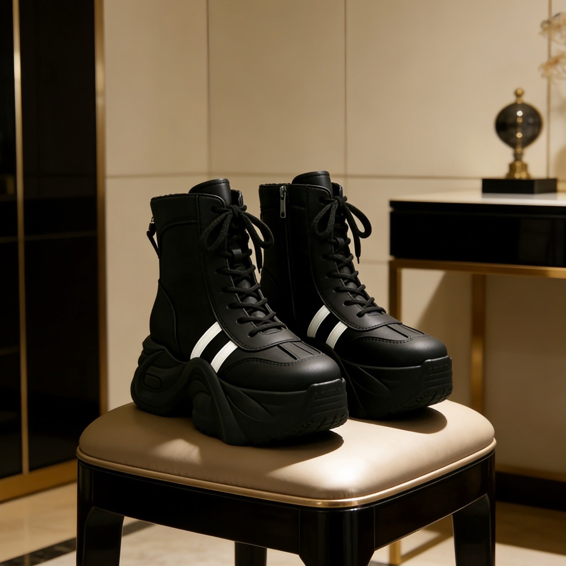 Damen Chunky Stiefeletten mit dickem Profil und sportlichem Design
