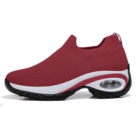 Damen Komfortable Slip-On Sneakers mit atmungsaktiver Strickoberfläche R&B