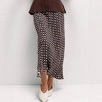 Damen Fließender Maxirock mit Polka-Dots