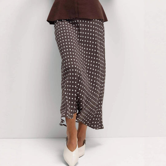 Damen Fließender Maxirock mit Polka-Dots R&B