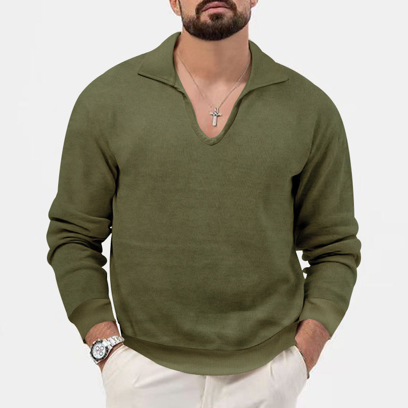 Herren modischer V-Ausschnitt Pullover aus atmungsaktivem Strickmaterial R&B