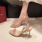 Damen Elegante Slingback-Pumps mit verstellbarem Riemen und dekorativem Schleifendetail R&B