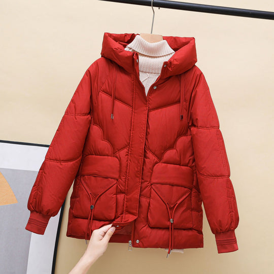 Damen gesteppte Winterjacke mit Kapuze und Herzdetails R&B