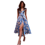 Damen Blumenkleid mit eleganten Rüschendetails und tailliertem Schnitt R&B