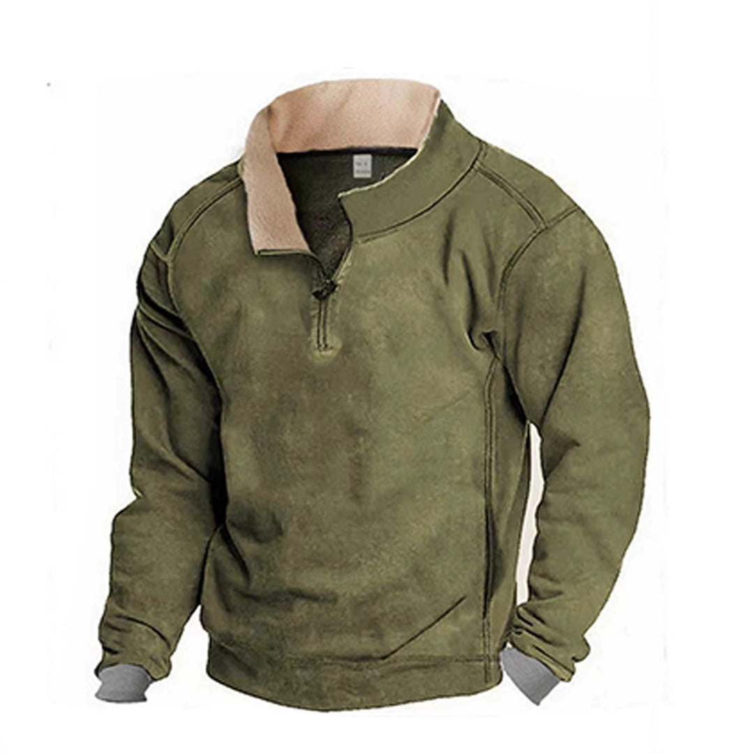 Herren Fleece Sweatshirt mit Stehkragen R&B