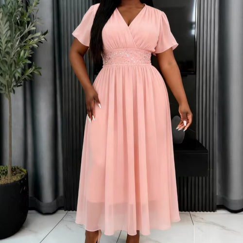 Damen Maxikleid mit exklusivem Glitzer-Akzent R&B