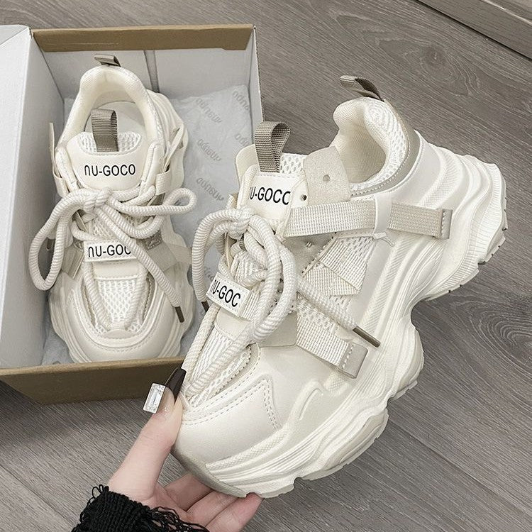 Damen Sportliche Chunky Sneakers mit atmungsaktiver Mesh-Oberfläche und innovativem Schnürsystem R&B