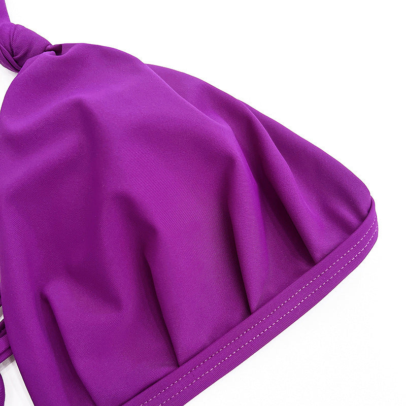 Damen Triangel-Bikini mit hohem Beinausschnitt und eleganten Knoten R&B