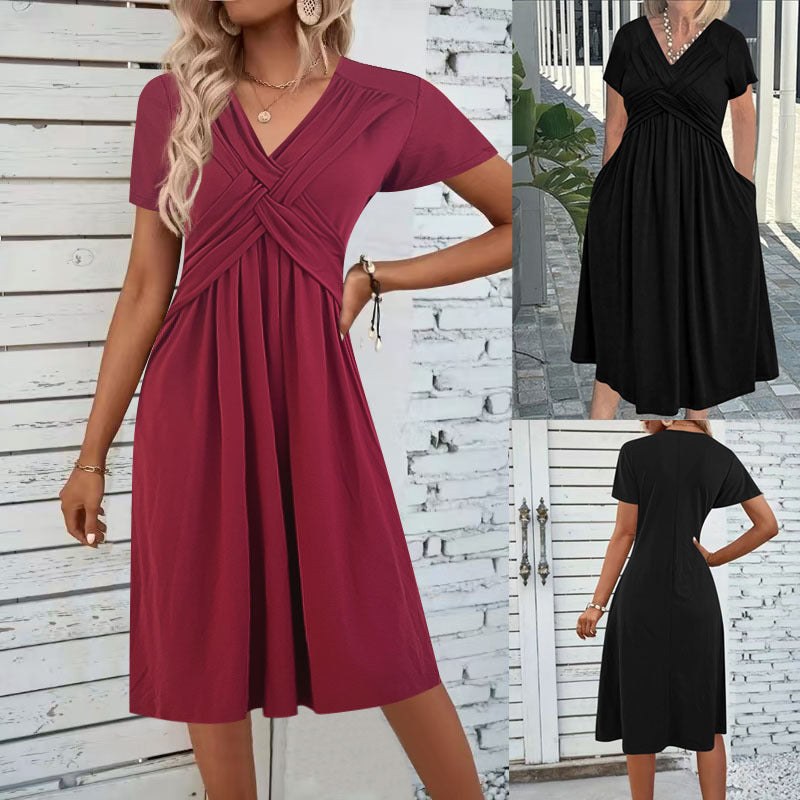 Damen Jumpsuit mit figurbetontem Wickeldesign und elegantem V-Ausschnitt R&B