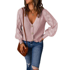 Damen Strickjacke mit romantischem Rippmuster und eleganten Knopfdetails R&B