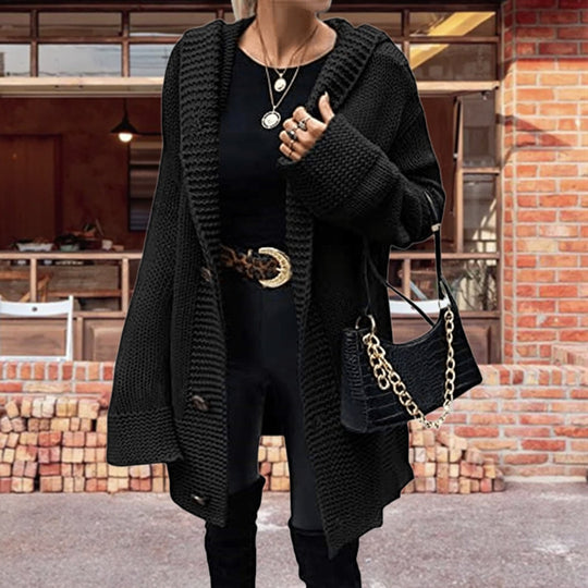 Damen Grobstrickjacke mit oversized Schnitt und praktischen Taschen R&B