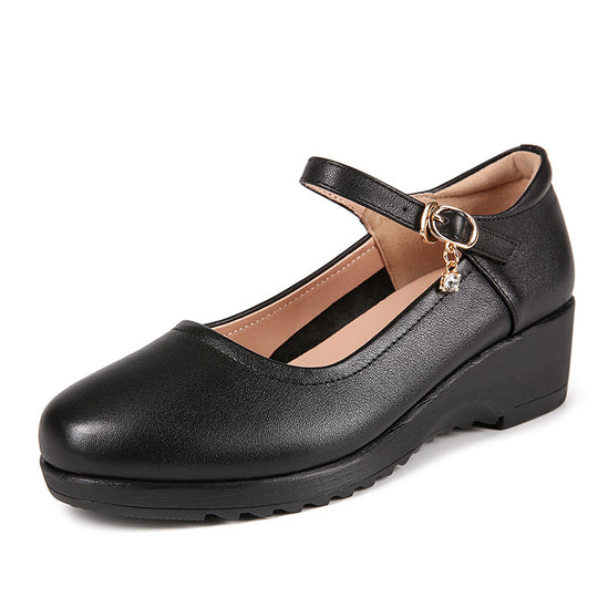 Damen Mary Jane Schuhe mit bequemem Blockabsatz und verstellbarem Riemen R&B