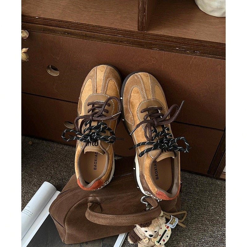 Damen modische Sneakers mit strapazierfähigem Wildleder und atmungsaktiver Sohle R&B