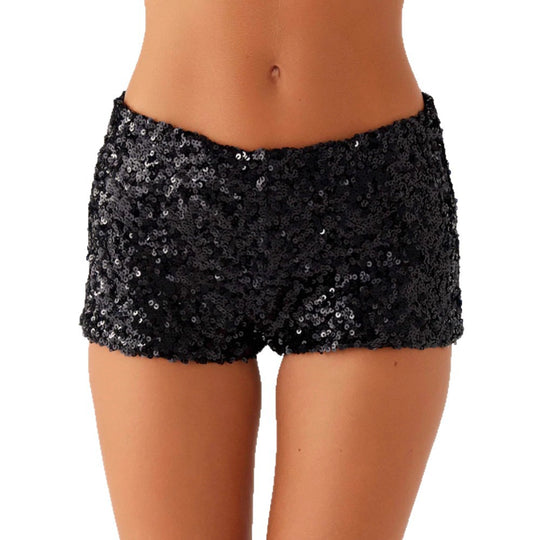 Damen Glitzernde Shorts mit angesagtem Schnitt und elastischem Bund R&B