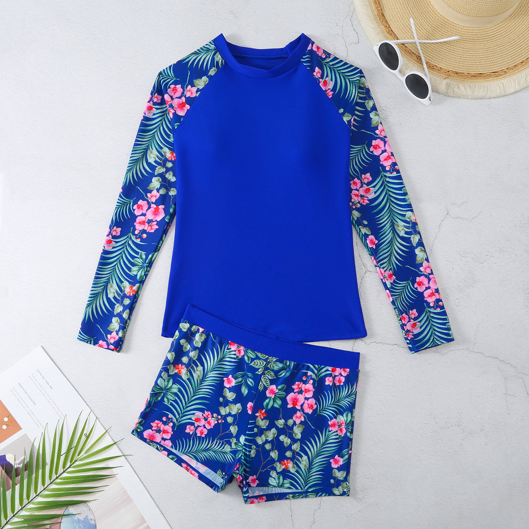 Damen UV-Schutz Rashguard-Set mit floralem Design R&B