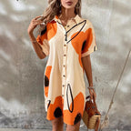 Damen Hemdblusenkleid mit floralen Akzenten und elegantem Schnitt R&B