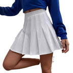 Damen Plissierter Minirock mit hohem Taillenbund R&B