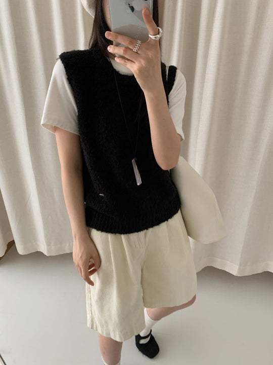 Damen Strickweste mit weichem, flauschigem Material und modernem Schnitt R&B