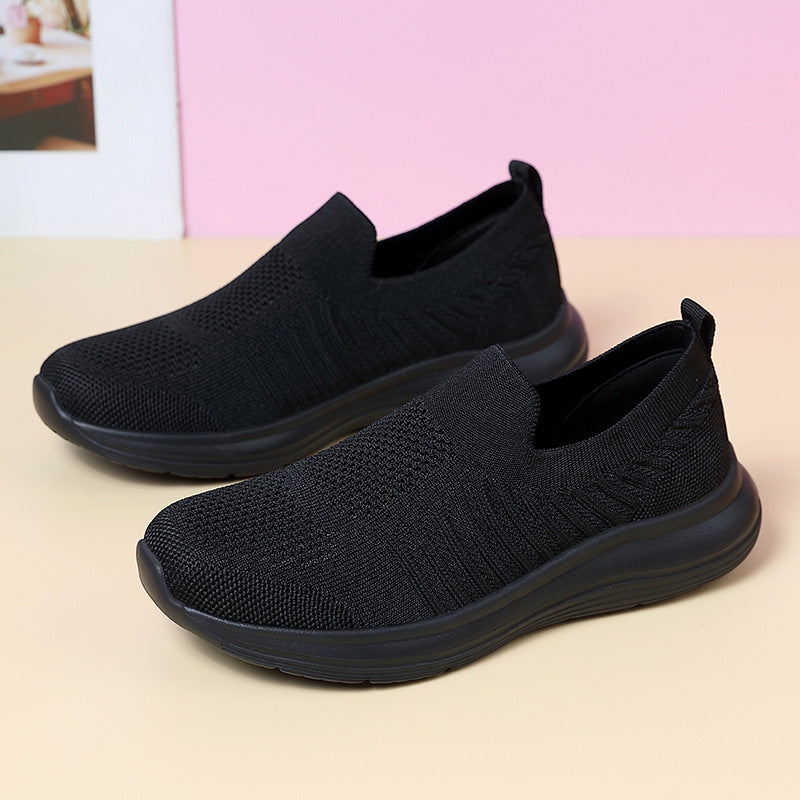 Damen nan atmungsaktiver Strick-Slipper mit viskoelastischer Innensohle und flexibler Gummilaufsohle R&B