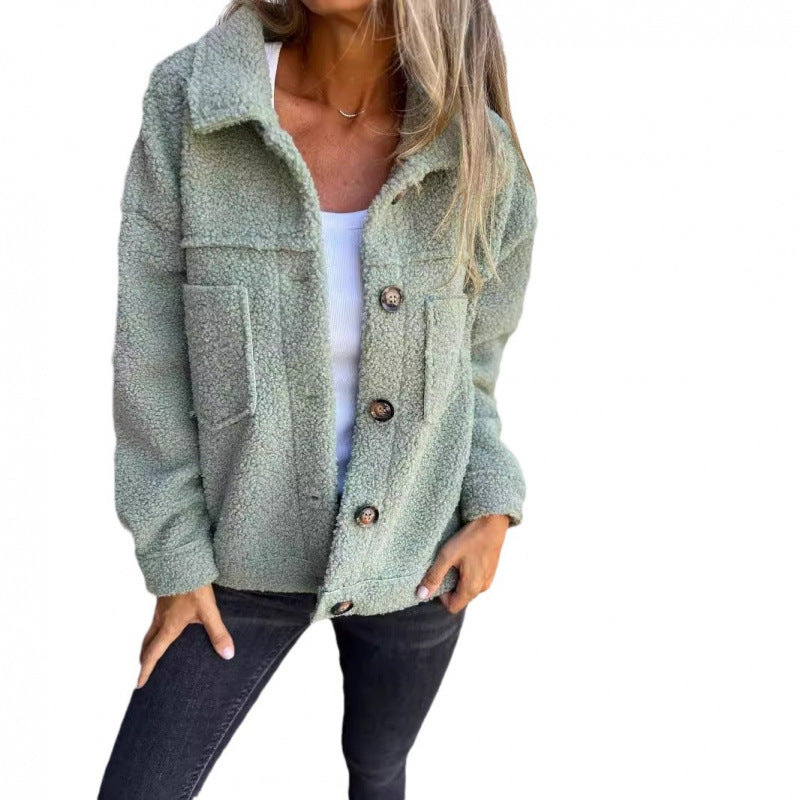 Damen kuschelige Teddyjacke mit praktischen Taschen R&B