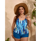 Damen Tankini-Set mit modischem Oberteil und figurbetonendem Design R&B