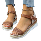 Damen Wedge-Sandalen mit geflochtenem Obermaterial und rutschfester Sohle