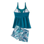 Damen sportliches Tankini-Set mit hoch geschnittenen Shorts