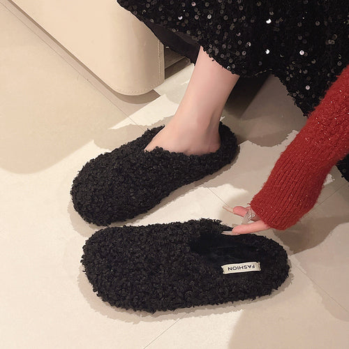 Damen Flauschige Hausschuhe mit rutschfester Sohle und weichem Innenfutter R&B